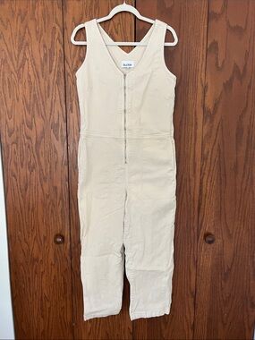 DU/ER Cream Zip-Front Utility Jumpsuit
